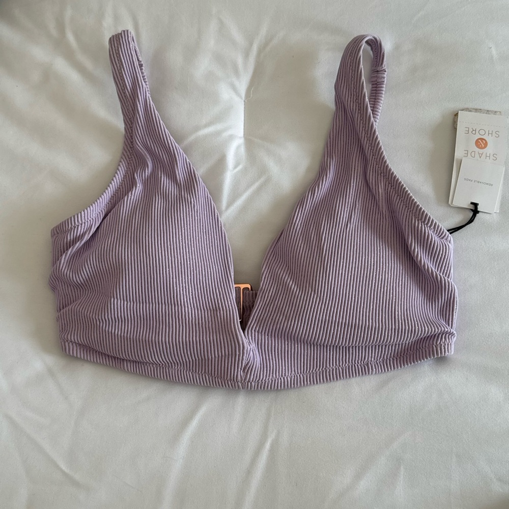 NWT Shade & Shore Purple Lavander Swim Bra Swimsuit Bikini Top 34DD